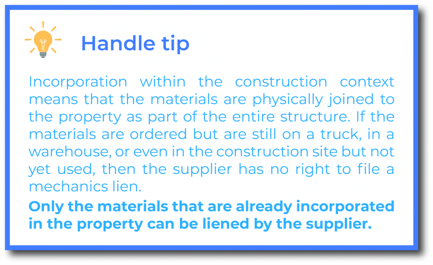 Mechanics Liens for Materials Suppliers tip