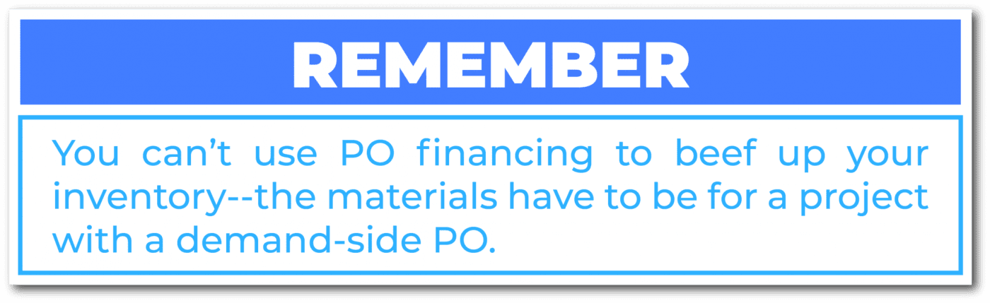 PO financing uses