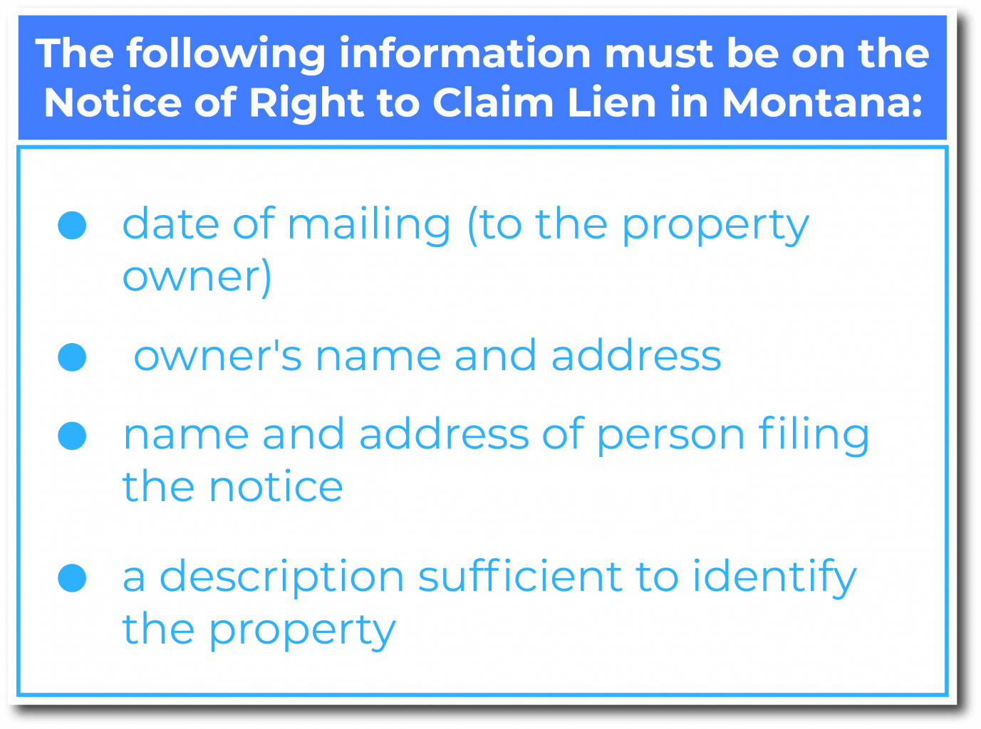 Right of Claim to Lien Montana required information