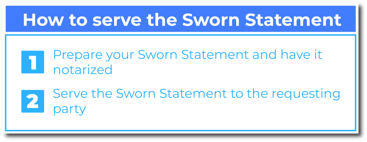 How to serve the Sworn Statement