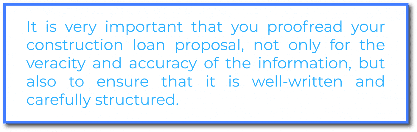 proofread construction loan proposal