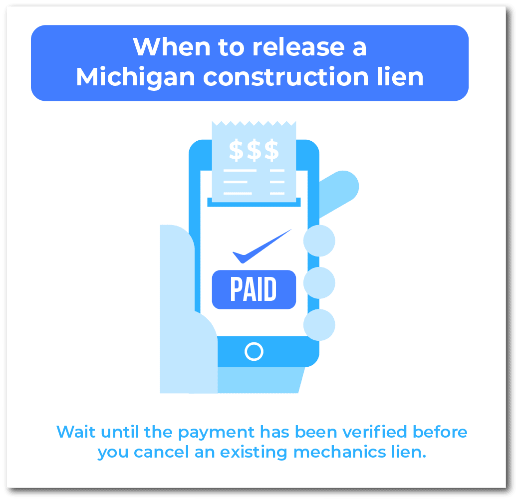 When to release a Michigan construction lien