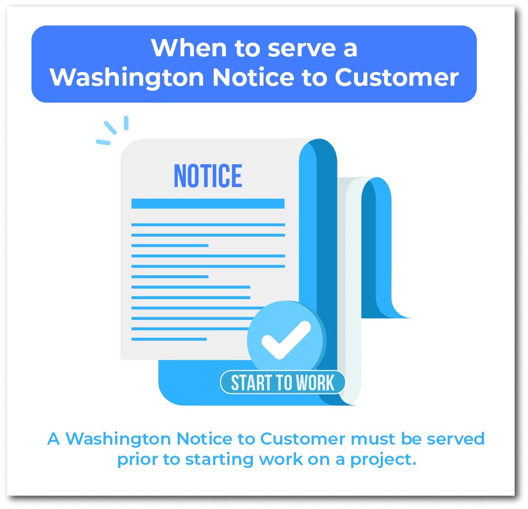 When to serve a Washington Notice to Customer