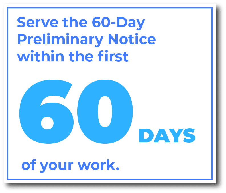 When do you serve a 60-day Preliminary Notice in Illinois