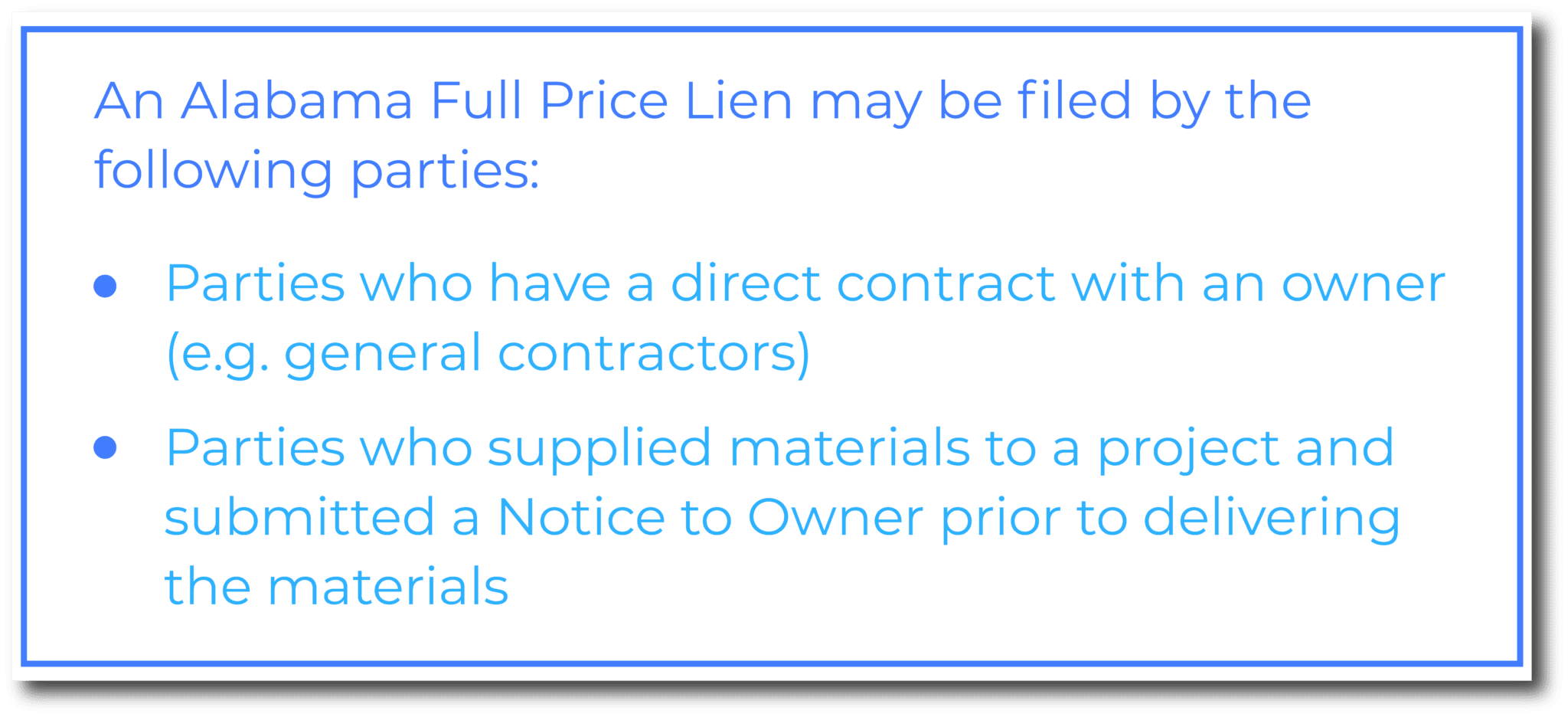 Who can file a Full Price Lien in Alabama