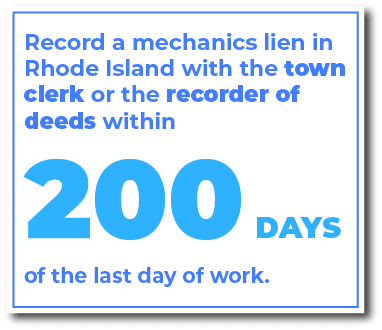 When do you file a Rhode Island mechanics lien