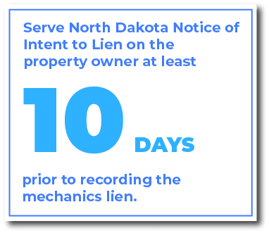 When do you serve a North Dakota Notice of Intent