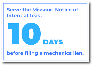 When do you serve a Missouri Notice of Intent