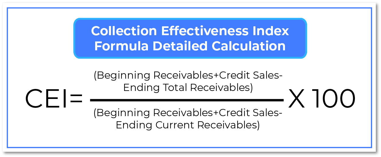 Collection Effectiveness Index Formula Detailed Calculation