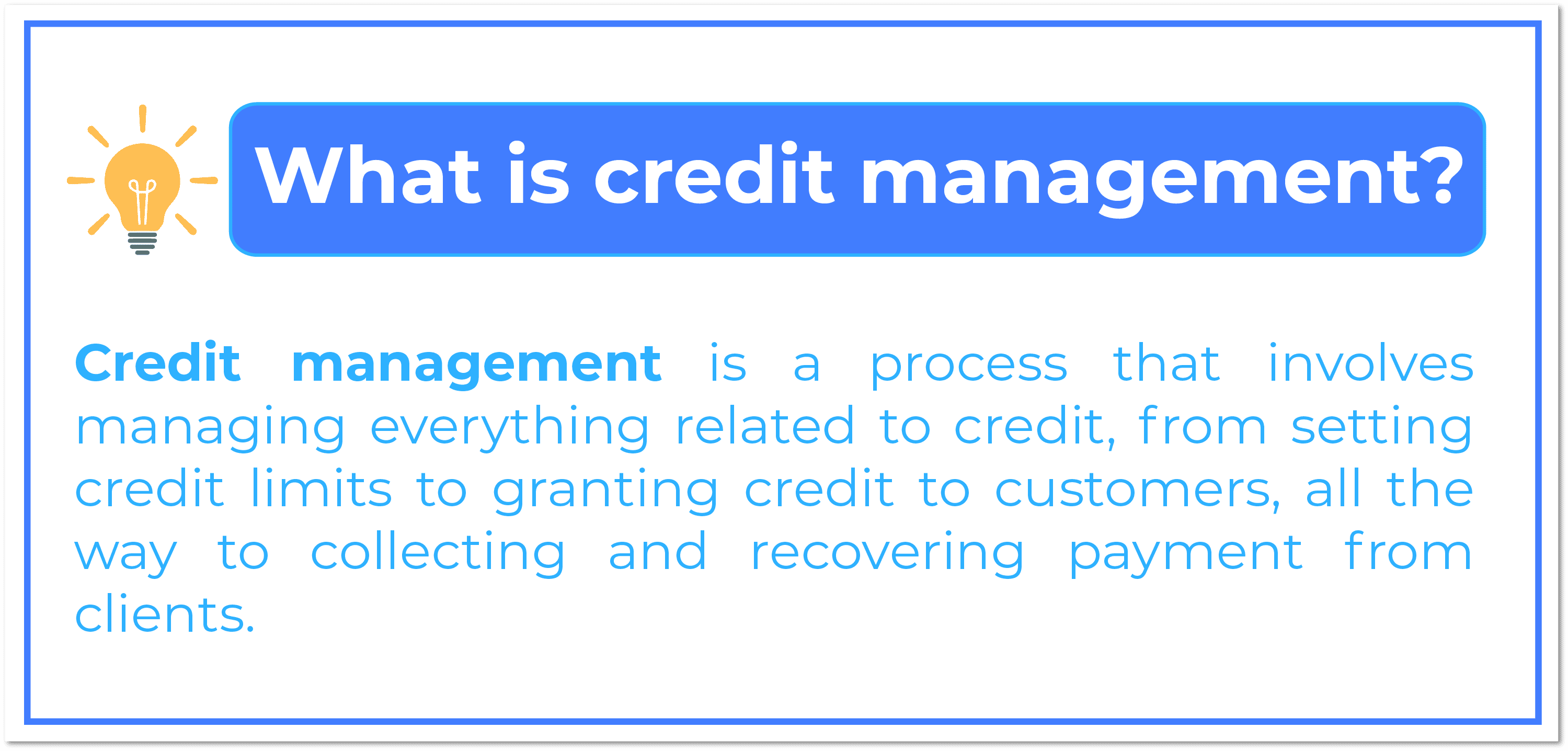 What is credit management