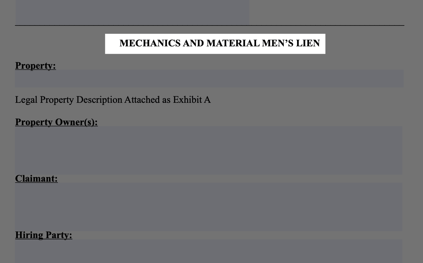 Arkansas Mechanics Lien - Claim of Lien preview